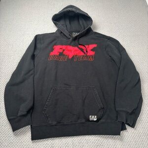 Fox Men's race team black Hoodie with Red Logo